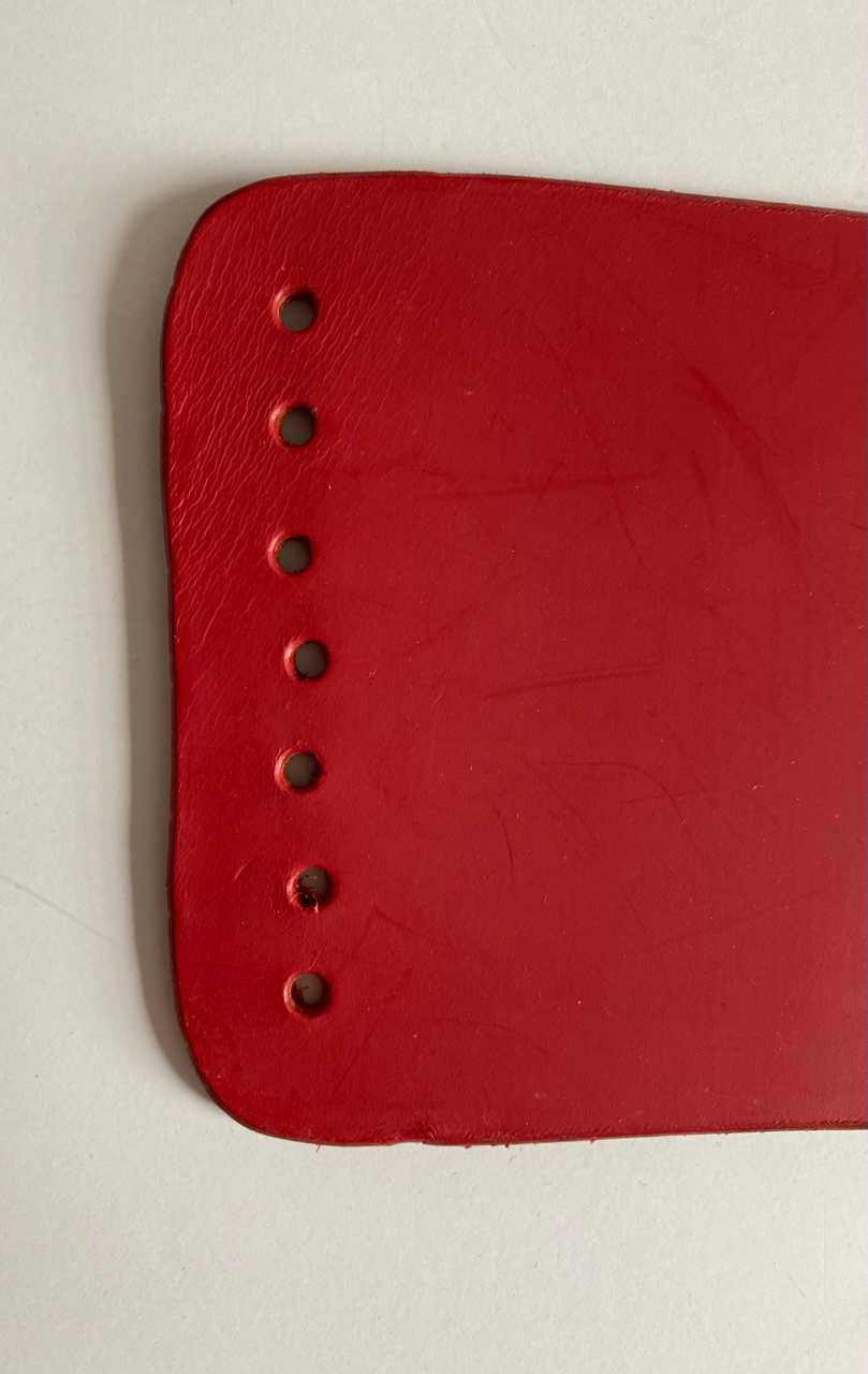 Red vegetable-tan Leather Corset Belt- Handmade by Me Cherchez La Femme brand