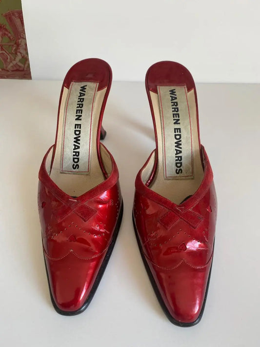 Warren Edwards—stunning vibrant red shoes from New York Vivienne Austin