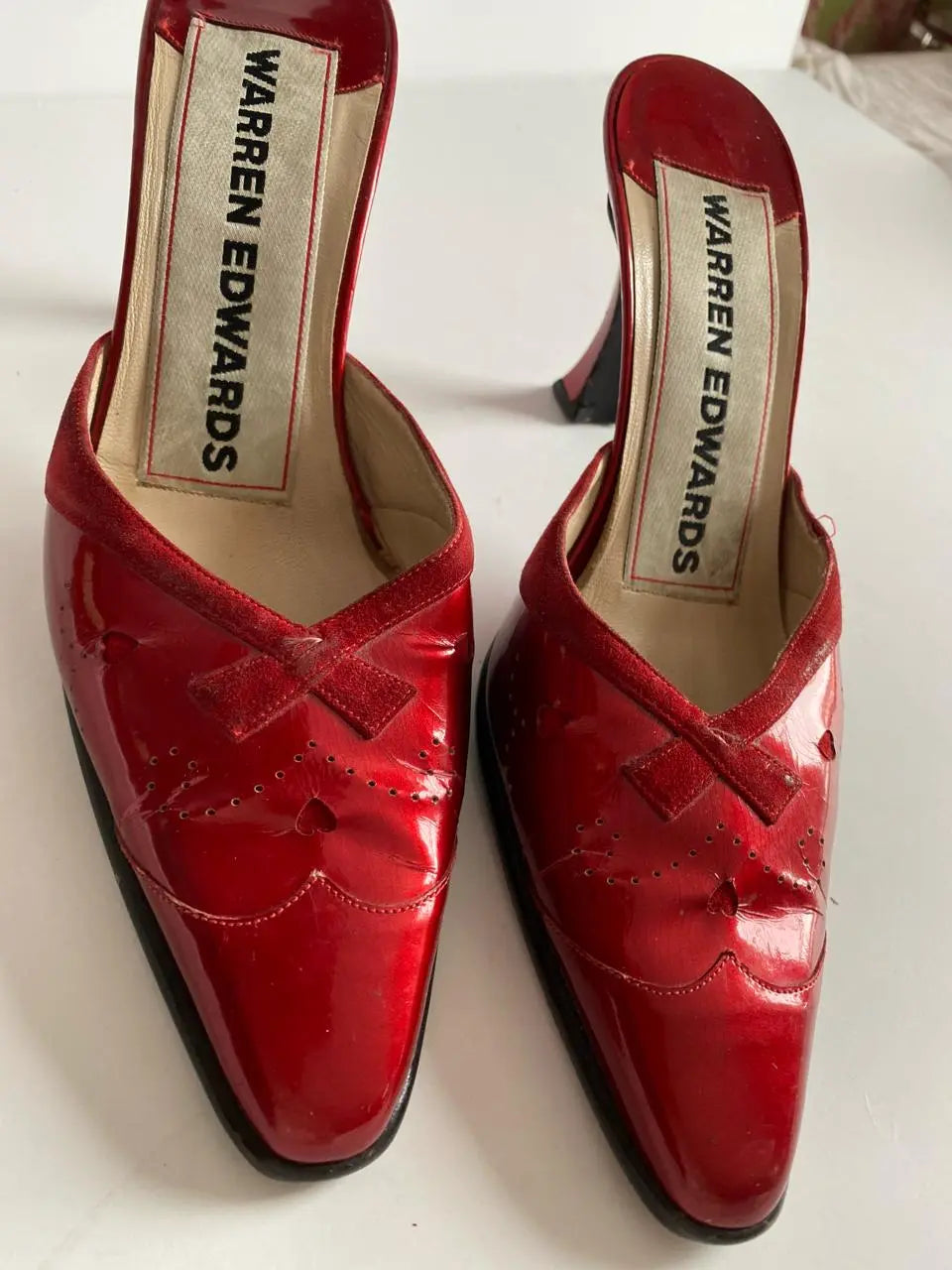 Warren Edwards—stunning vibrant red shoes from New York Vivienne Austin