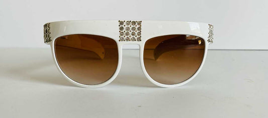 White Lucio Razzi Sunglasses - Vivienne Austin